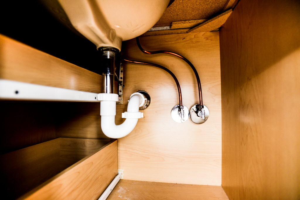 Pipes underneath sink